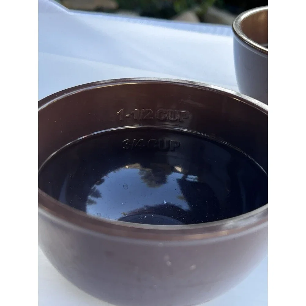 Melamine Nesting Measuring Prep Bowl Set 3 Brown Kitchen Mixing Bowls 2 Cup